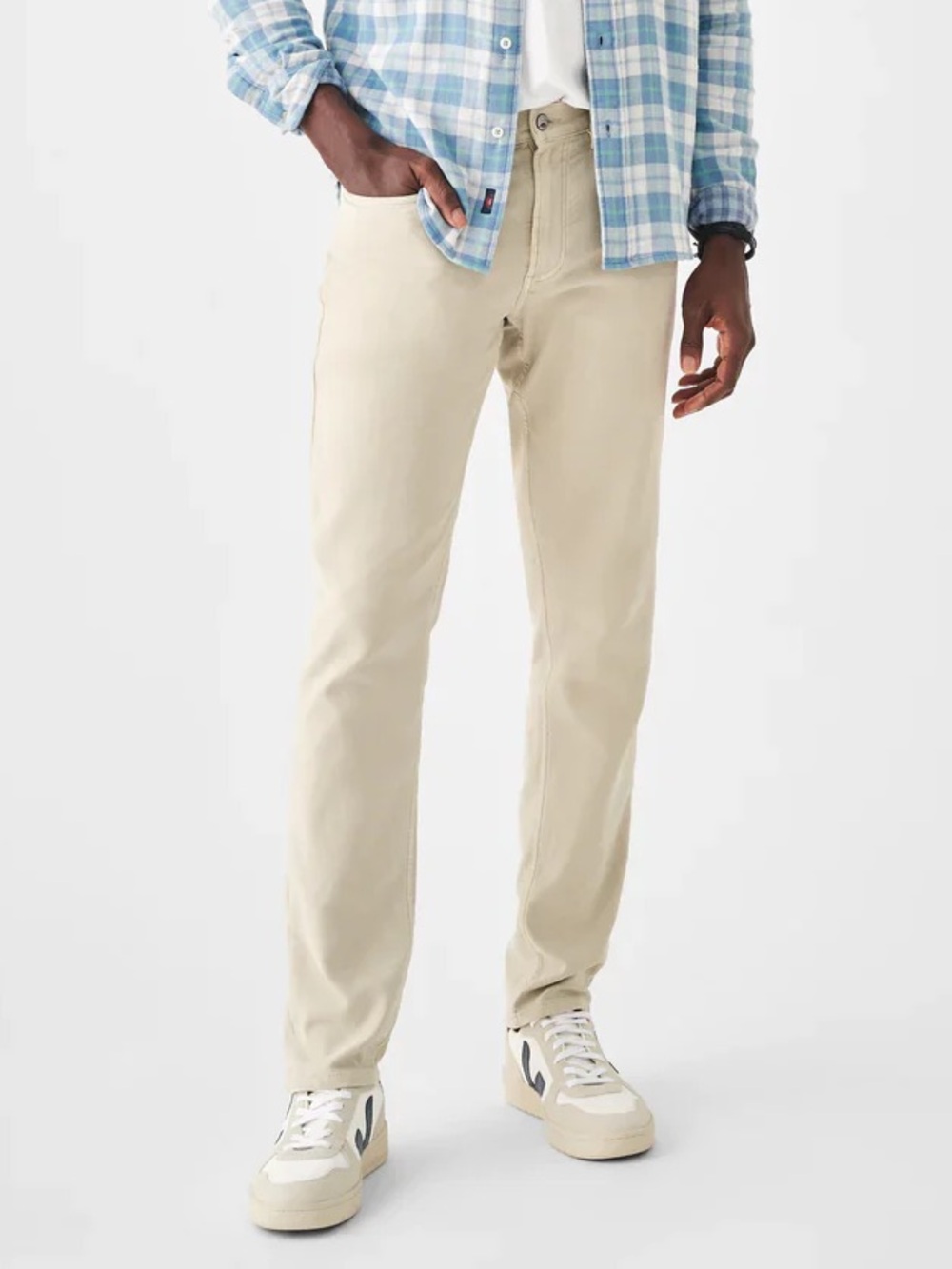 Faherty stretch terry slim jeans in stone